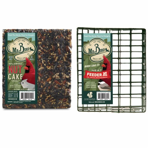 Home & Garden Nut Cake & Cage Starter Set/2 No Mess Never Melt Bird Feed 804*140 Set/2 Perspective: front