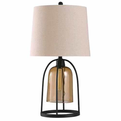 StyleCraft Malvern Industrial Table Lamp - Amber / Black Perspective: front