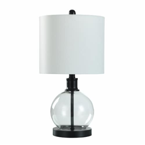 StyleCraft Clear Glass Table Lamp - Black/White Perspective: front