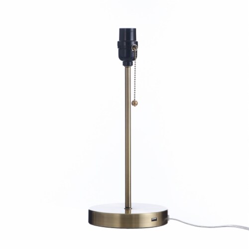 StyleCraft Antique Brass Metal Table Lamp Perspective: front