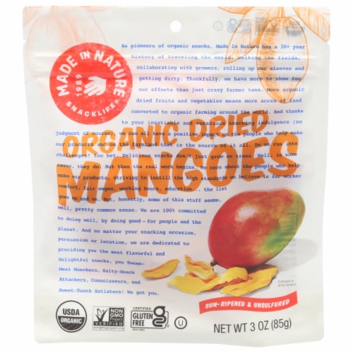 Made in Nature® Organic Dried Mangoes Perspective: front