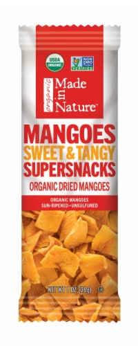 Made in Nature Organic Sweet & Tangy Dried Mangoes Perspective: front
