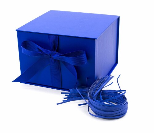 Hallmark Large Solid Color Gift Box - Navy Blue Perspective: front