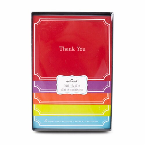 Hallmark #67 Assorted Solid Color Thank You Note Cards with Envelopes Perspective: front