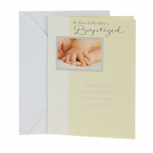 Hallmark  Dayspring Baptism Card - Baby Hands Perspective: front