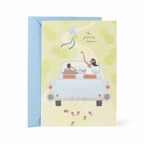Hallmark  Mahogany Wedding Card - Wedding Bouquet Toss Perspective: front