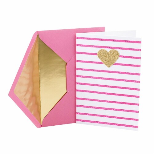 Hallmark  Signature Women's Birthday Card - Heart and Stripes Perspective: front