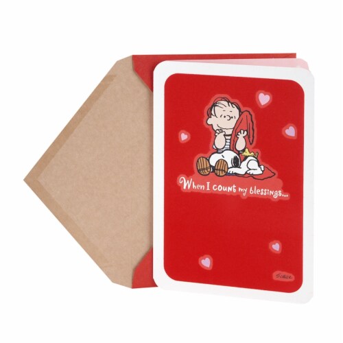 Valentine's Day Card #37: Hallmark Peanuts Linus Snoopy and Woodstock Blessings Perspective: front