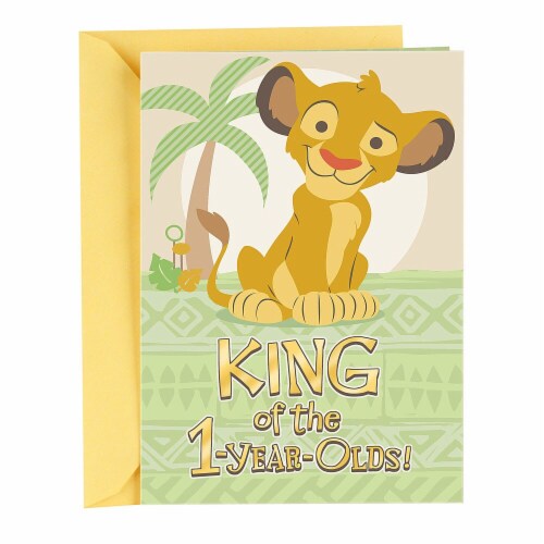 Hallmark  Boy First Birthday Card - Lion King Perspective: front
