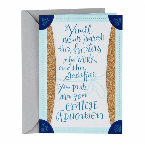 Hallmark  College Graduation Card - Blue and Gold Savor The Success Perspective: front