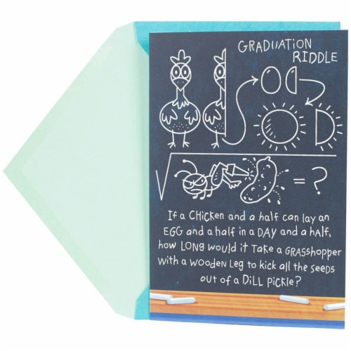 Hallmark  Funny Graduation Card - Graduation Chalkboard Math Riddle Perspective: front
