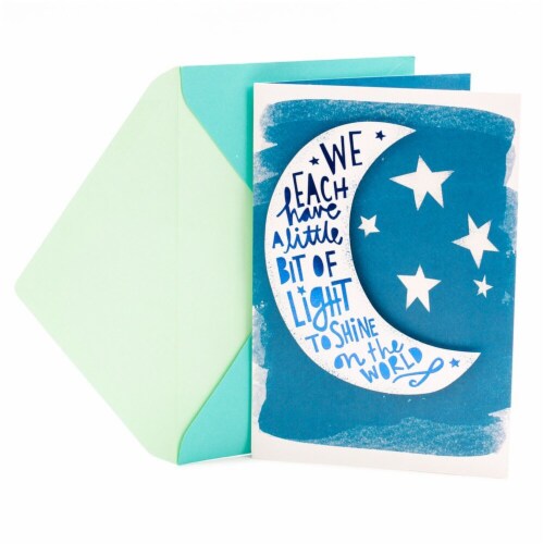 Hallmark  Graduation Card - Moon and Stars We Each Have A Little Bit Of Light To Shine On The World Perspective: front