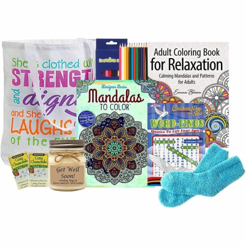 Stress Reducing Coloring Gift Tote- get well soon gifts for women