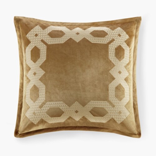 Gracie Mills Mallor Geometric Embroidered Velvet European Pillow Sham Grace 14872 Gold 26X 26x26 Smith s Food and Drug