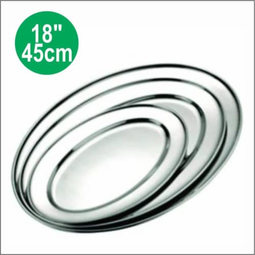 Star Dist 2364 18 in. Stainless Steel Oval Tray Perspective: front
