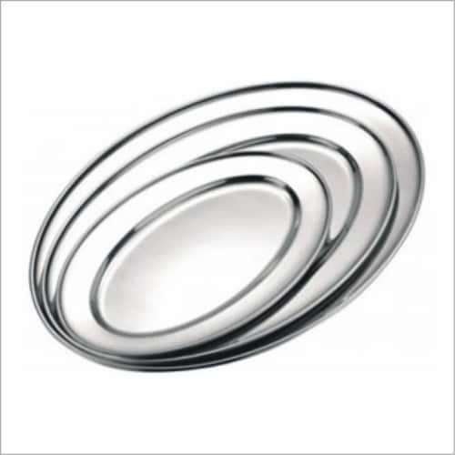 Star Dist 2367 20 in. Stainless Steel Oval Tray Perspective: front