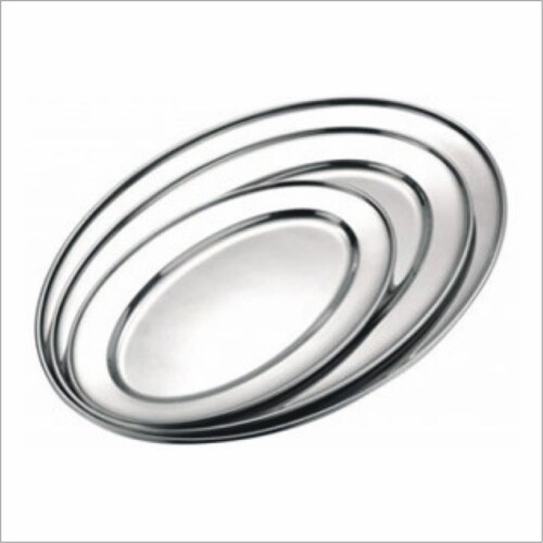 Star Dist 2368 22 in. Stainless Steel Oval Tray Perspective: front