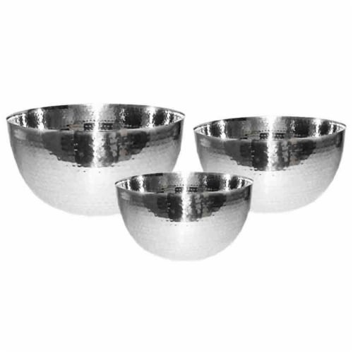 Starcrafts 92297 Stainless Steel Hammered Bowl Set, 3 Piece Perspective: front