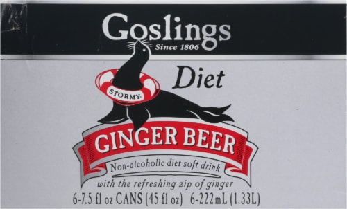 Goslings Diet Ginger Beer Non Alcoholic Soft Drink Cans Perspective: front