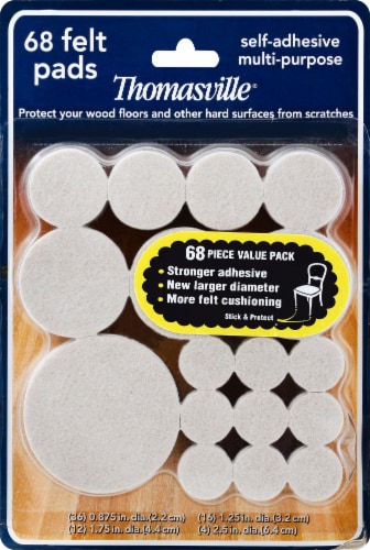 Thomasville® Self-Adhesive Multi-Purpose Felt Pads Perspective: front