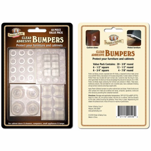 Parker & Bailey® Clear Adhesive Bumpers Perspective: front
