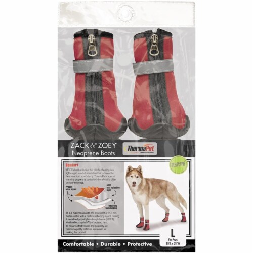 Zack & Zoey UM1245 20 83 ThermaPet Neoprene Boot, Red - Large Perspective: front