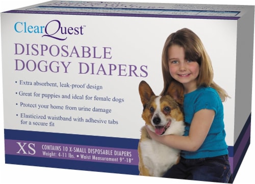 ClearQuest Disposable Doggy Diapers Xsm Perspective: front