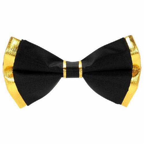 Ampro New Year's Glitz & Glam Bow Tie - Black/Gold Perspective: front