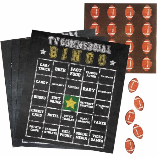 Amscan Football TV Commercial Bingo Set Perspective: front