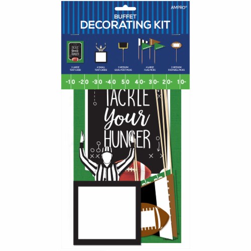 Ampro Football Field Buffet Decor Kit 14 Piece Perspective: front