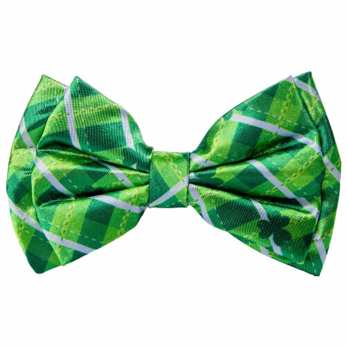 Ampro St. Patrick's Day Plaid Bow - Green Perspective: front