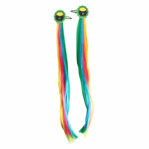 Ampro St. Patrick's Day Faux Hair Extension Clip - Rainbow Perspective: front