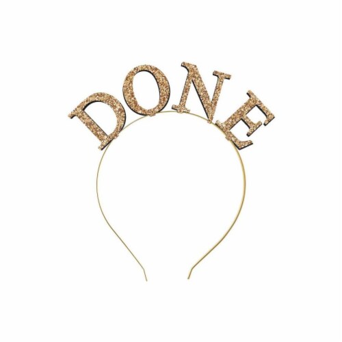 Ampro Glitter Done Graduation Headband - Gold Perspective: front