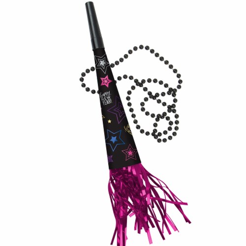 Ampro Happy New Year Fringed Horn Bead Necklace Perspective: front