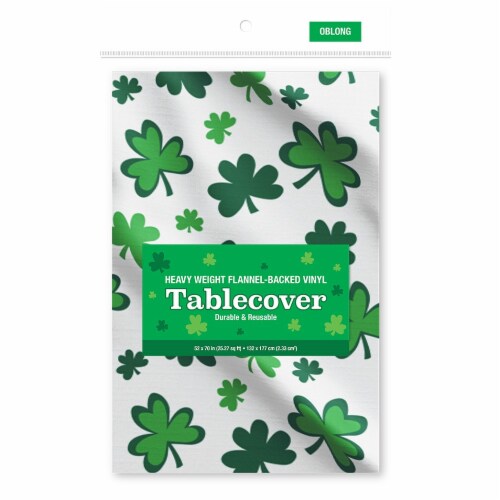 Ampro St. Patrick's Day Flannel Backed Tablecloth Perspective: front