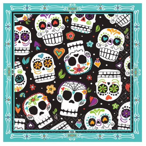 Ampro Day of the Dead Luncheon Napkins Perspective: front