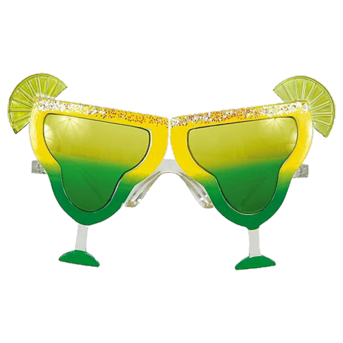 Amscan Margarita Glasses - Green/Yellow Perspective: front