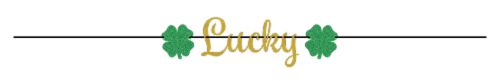 Ampro Glitter Letter "Lucky" Banner Perspective: front