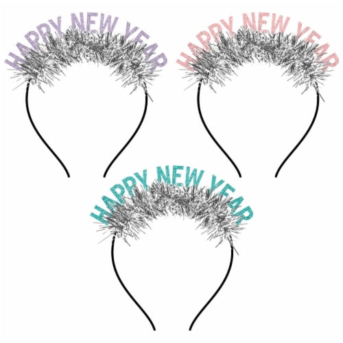 Ya Otta Tinsel Happy New Years Headbands Perspective: front