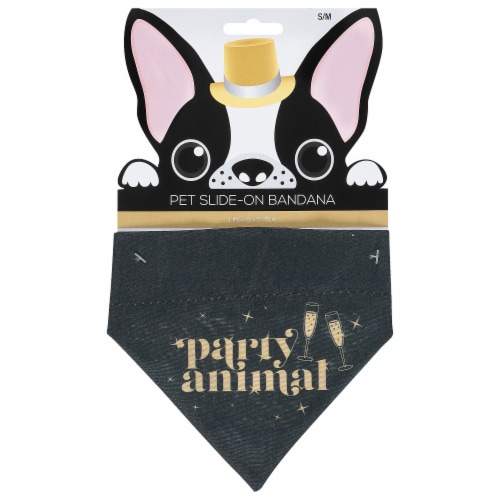 Ya Otta Party Animal New Year's Eve Pet Bandana Perspective: front