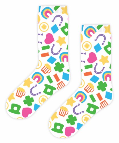 Ya Otta St Patrick's Day Lucky Charms Crew Socks Perspective: front
