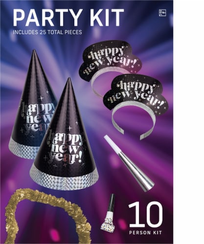 Amscan Prismatic New Year's Party Kit Perspective: front