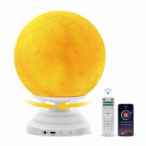 3D Smart Moon Lamp 360 RGB LED Night Light with Bluetooth Speaker Remote Control 1 unit Foods Co