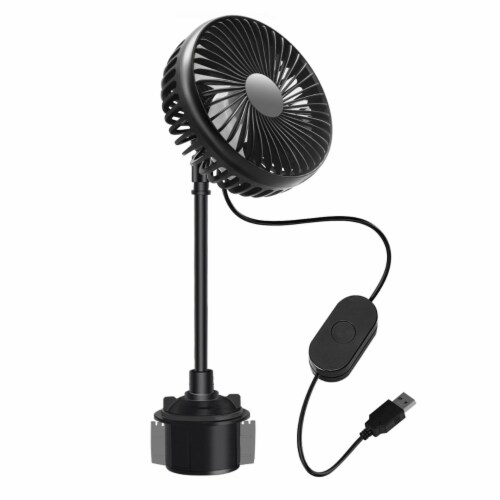 Car Cooling Fan Portable Car Cup Holder Fan Adjustable Gooseneck Fan with 3 Speeds for Car Perspective: front