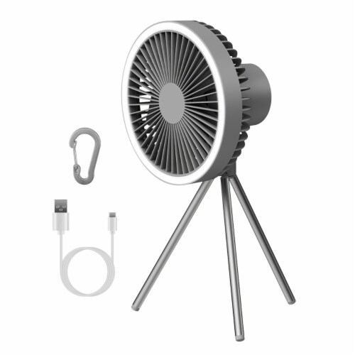 10000mAh Portable Battery Powered Fan Rechargeable Camping Tent Fan w/LED  Light