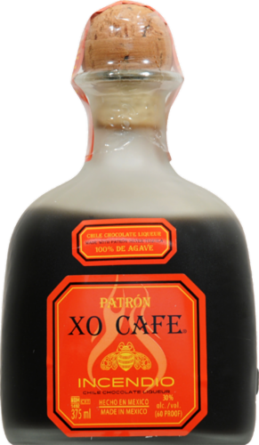 Patron XO Cafe Incendio Chile Chocolate Liqueur Perspective: front
