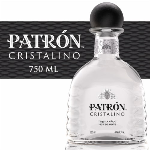 PATRÓN Cristalino tequila, 750 ml, one bottle Perspective: front