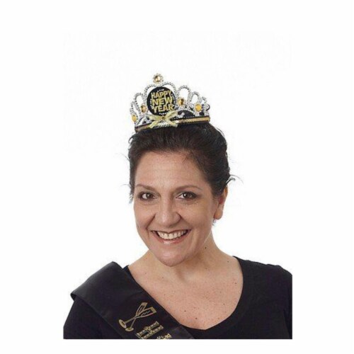 Forum Novelties  NYE Black & Silver Tiara Party Favor Perspective: front