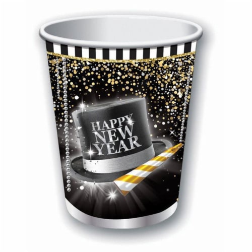 Forum Novelties 9 oz New Years Cup, Pack of 8 Perspective: front