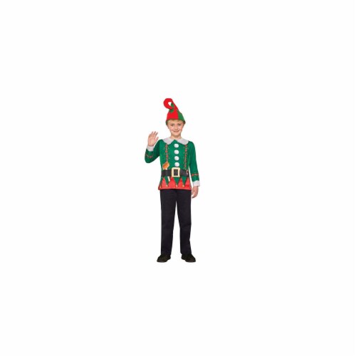 Buyseasons Childrens Elf Sublimation Shirt&#44; Small 4-6 Costume Perspective: front